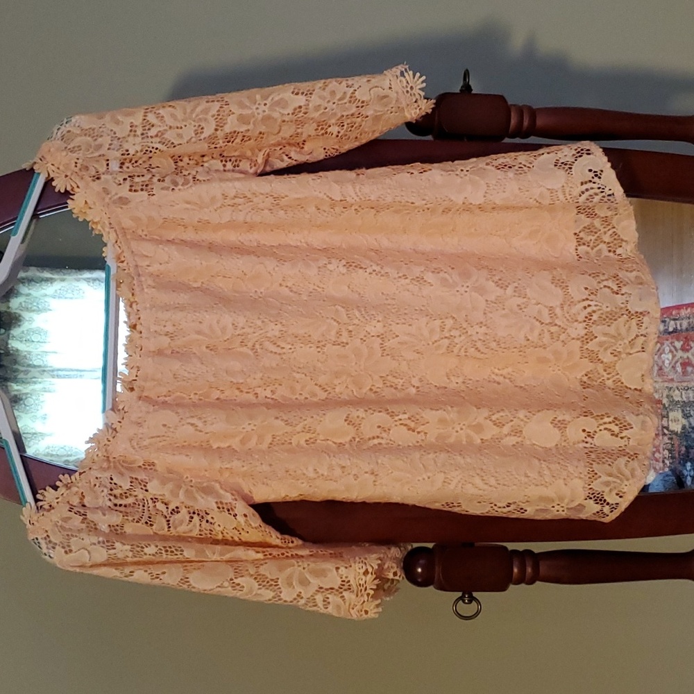 Floral Lace Off the Shoulder 3/4 Sleeve Top